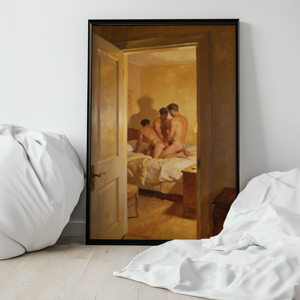 Nude Men In Erotic Threesome