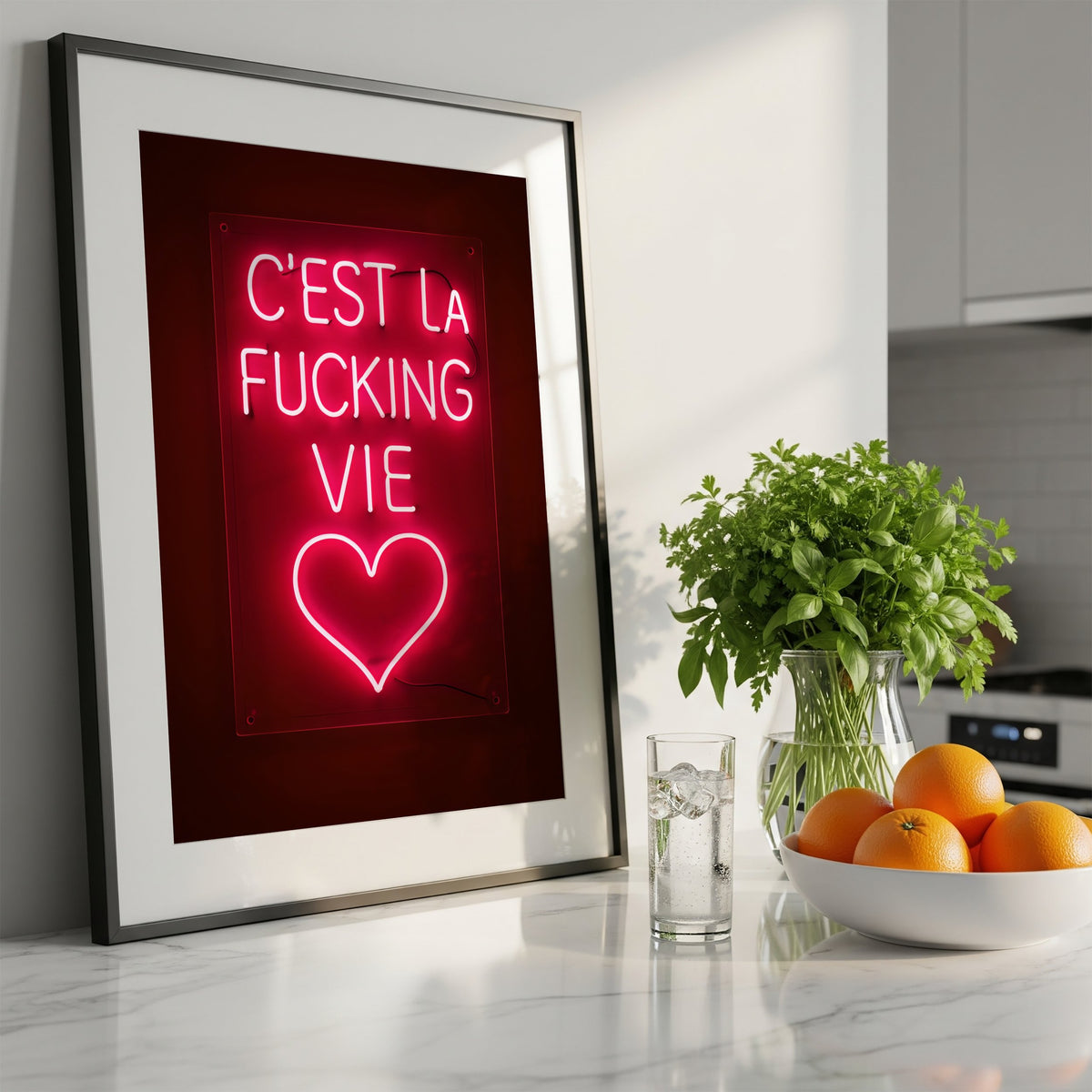 C'est La Fucking Vie – Neon Art Print