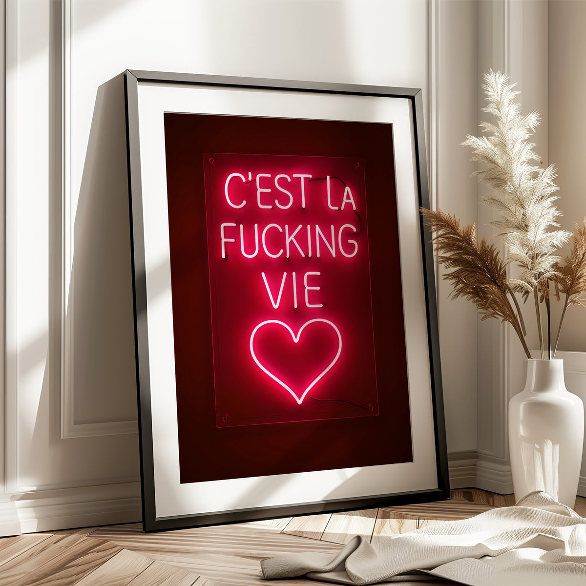 C'est La Fucking Vie – Neon Art Print