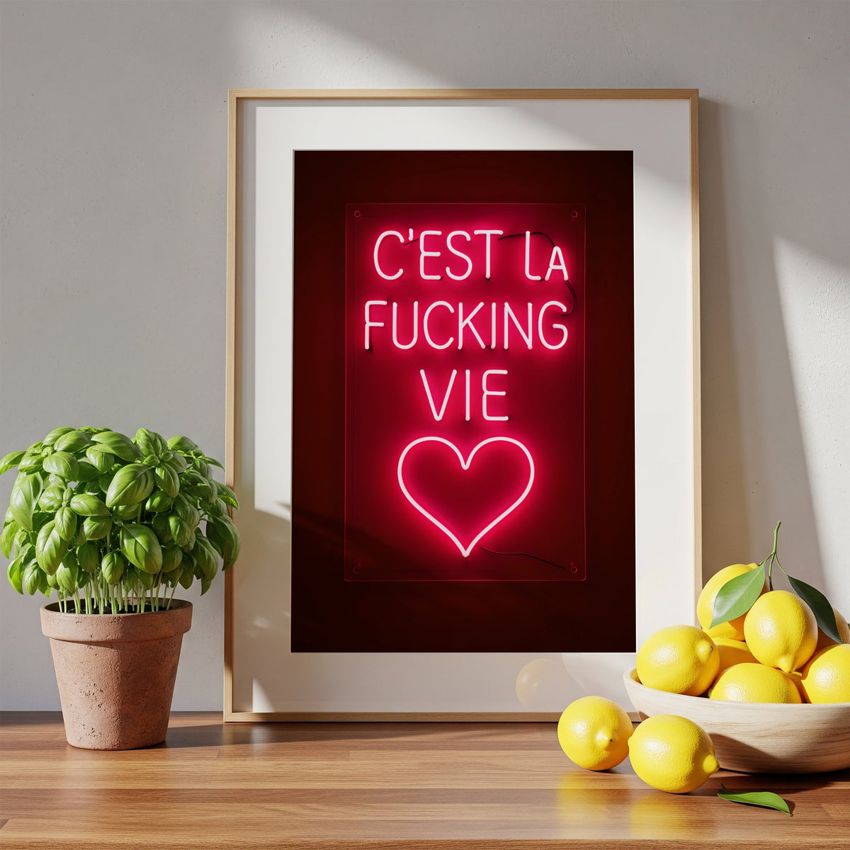 C'est La Fucking Vie – Neon Art Print