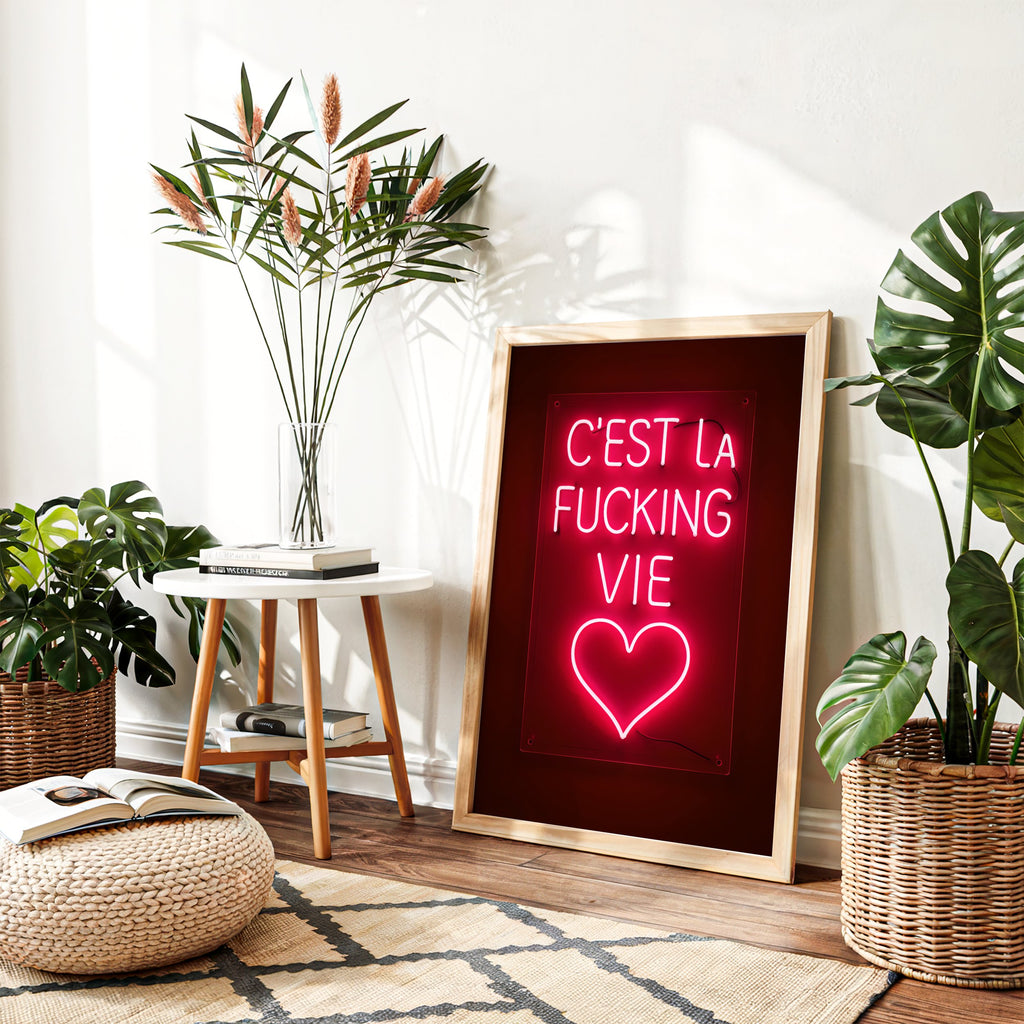 C'est La Fucking Vie – Neon Art Print