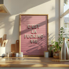 C'est La Fucking Vie – Pink Art Print