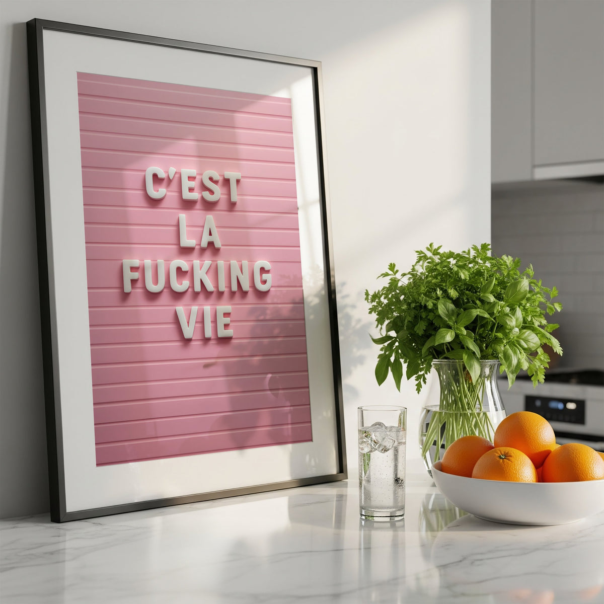 C'est La Fucking Vie – Pink Art Print