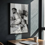 Man on the Bed, 18+ Men's Art Print wall art print from JMH Prints