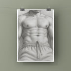 Grey Joggers, Male Figure Art Print wall art print from JMH Prints
