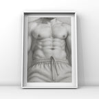 Grey Joggers — Male Figure Art Print