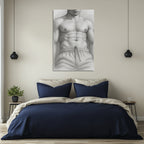 Grey Joggers — Male Figure Art Print