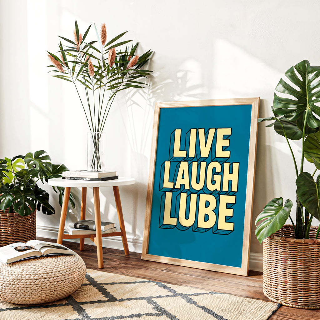 Live Laugh Lube – Typography Art Print