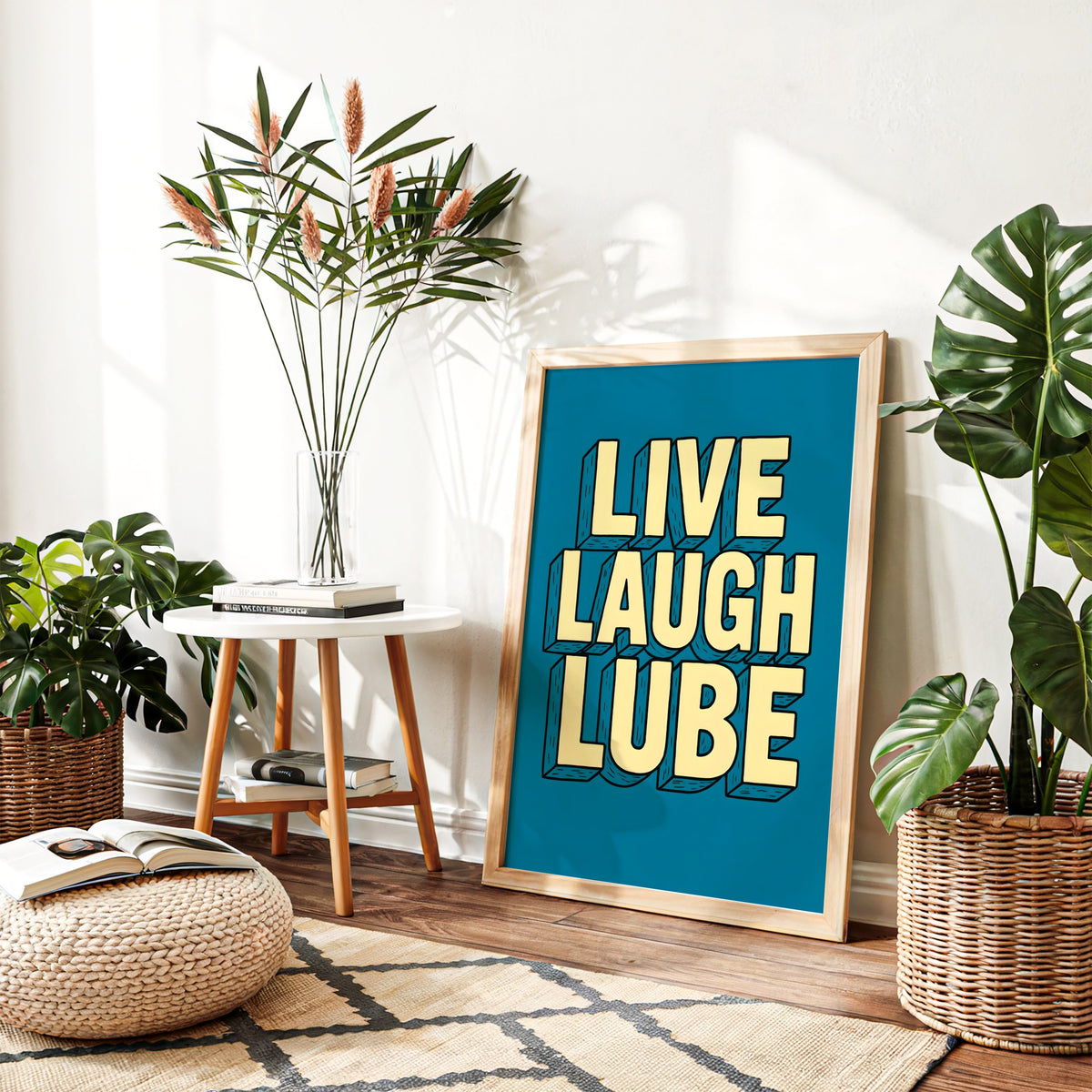Live Laugh Lube – Typography Art Print